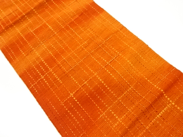 リサイクル　格子模様織出し名古屋帯